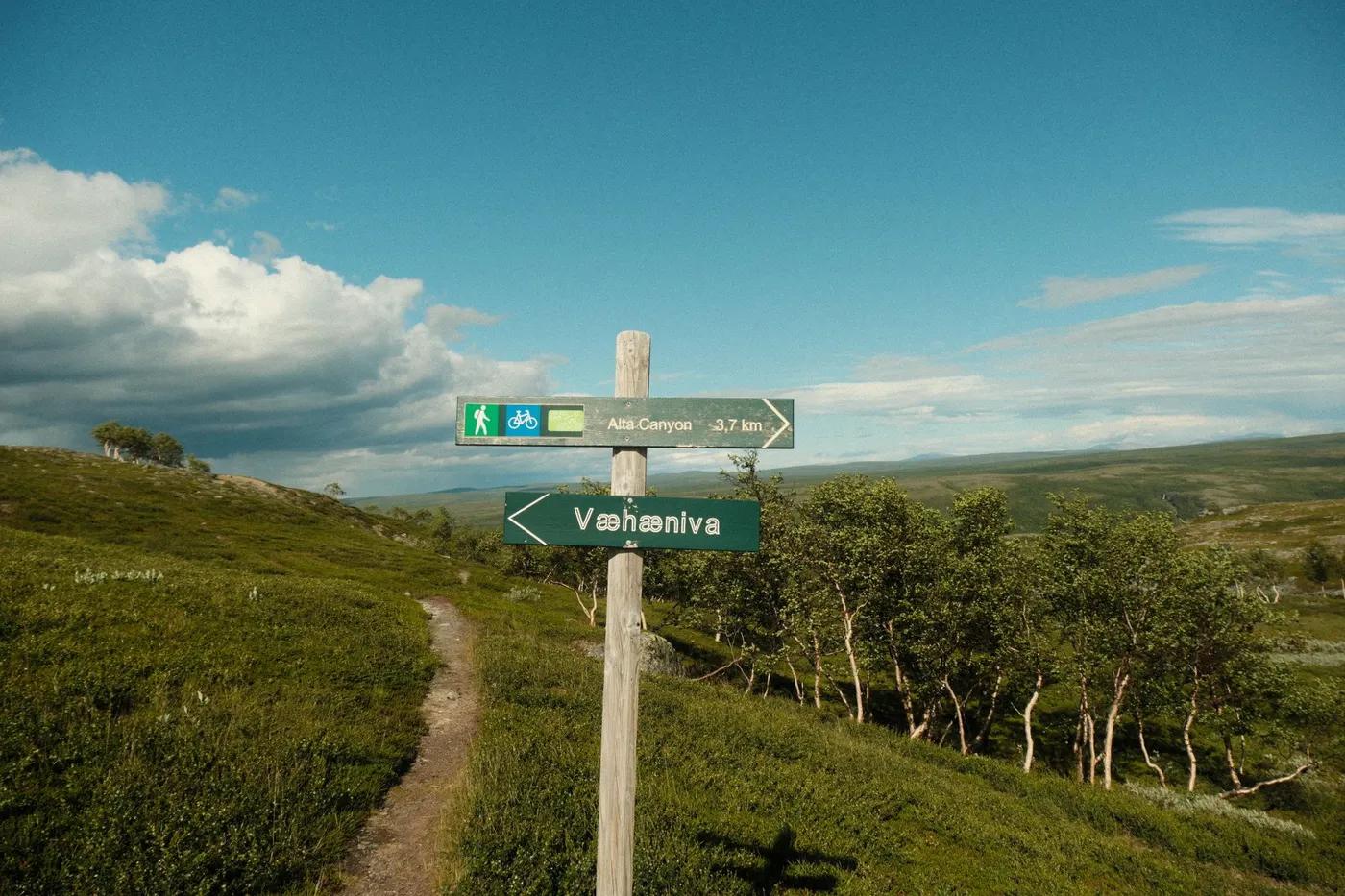 Explore the stunning landscapes of Alta Canyon with this scenic hiking trail view in Norway.